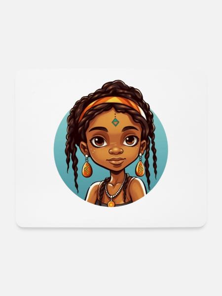 Afro Schwarz Kind Junge Mädchen Ethno Geschenkidee - Mousepad (Querformat) - Weiß