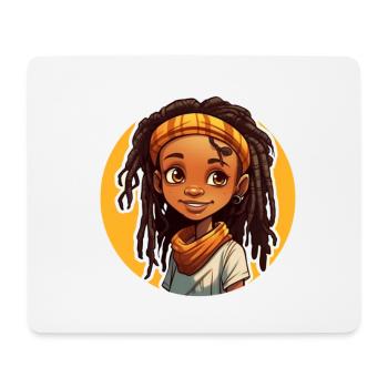 Lässiger Dreadlocks-Stil mit bunter Kopfbedeckung - Mousepad (Querformat) - Weiß - Vorne