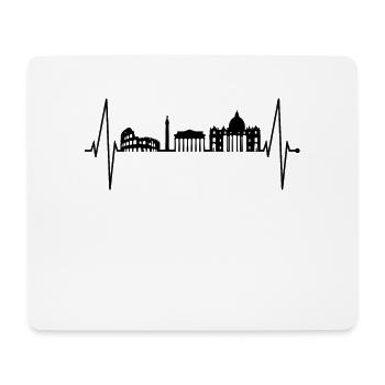 Rome Colosseum Heartbeat Roma Skyline Rome Italy - Mouse Pad (horizontal) - white - Front