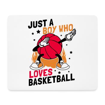 Just A Boy Who Loves Basketball Sport Geschenkidee - Mousepad (Querformat) - Weiß - Vorne
