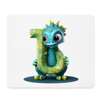 Blue Dragon with Letter J Alphabet - Mouse Pad (horizontal) - white - Front