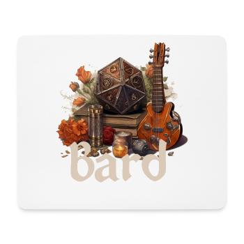 Bard with D20 & Items – Fantasy RPG Design - Mouse Pad (horizontal) - white - Front