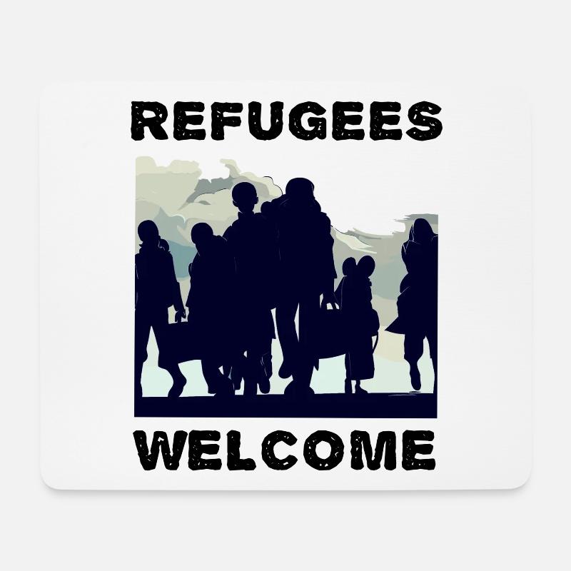 Refugees Welcome Solidarity - Mouse Pad (horizontal) - white