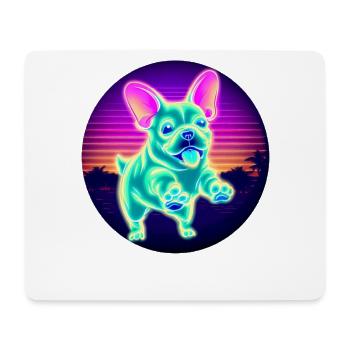 French Bulldog Neon Sunset - Mouse Pad (horizontal) - white - Front