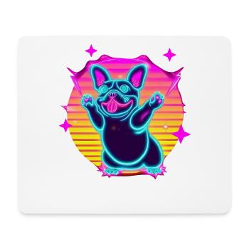 Lustige Französiche Bulldogge Synth Frenchie - Mousepad (Querformat) - Weiß - Vorne