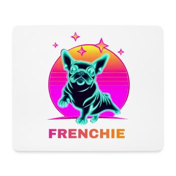 Bouledogue Français Couleur Style 80s - Tapis de souris (format paysage) - blanc - Devant