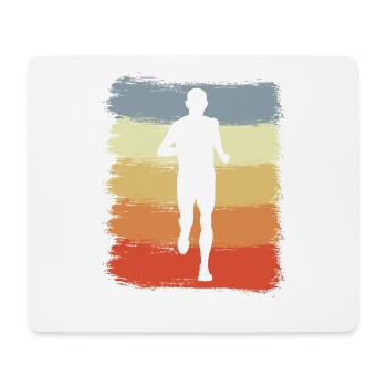 Vintage Laufsportler Skizze - Mousepad (Querformat) - Weiß - Vorne