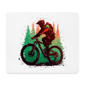 Vintage VTT VTT Cycliste de descente - Tapis de souris (format paysage) - blanc - Devant