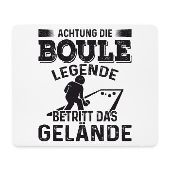 Achtung die Boule Legende betritt das Gelände - Mousepad (Querformat) - Weiß - Vorne
