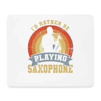 Je préfère jouer du saxophone - Tapis de souris (format paysage) - blanc - Devant