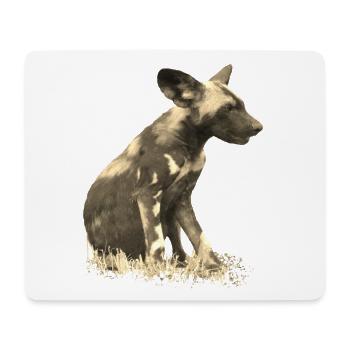 Chien sauvage dans la seiche - Chien - Animal sauvage - Afrique - Tapis de souris (format paysage) - blanc - Devant