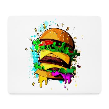 Graffiti Burger Farbenfroher Cheeseburger - Mousepad (Querformat) - Weiß - Vorne