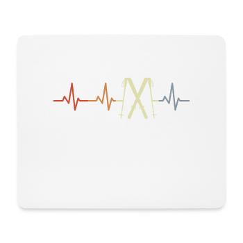 Skieur ECG Heartline - Tapis de souris (format paysage) - blanc - Devant
