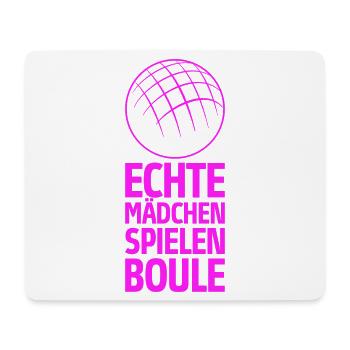 Echte Mädchen spielen Boule Bouler Boccia Spiel - Mousepad (Querformat) - Weiß - Vorne