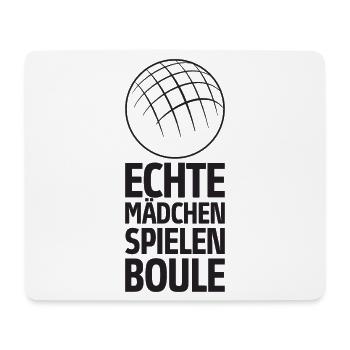 Echte Mädchen spielen Boule Bouler Boccia Spiel - Mousepad (Querformat) - Weiß - Vorne