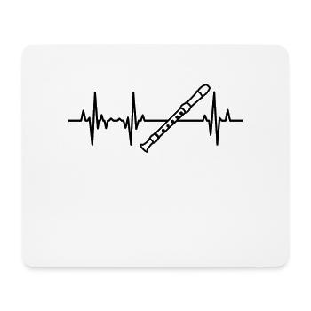 Flute Heartline - Tapis de souris (format paysage) - blanc - Devant