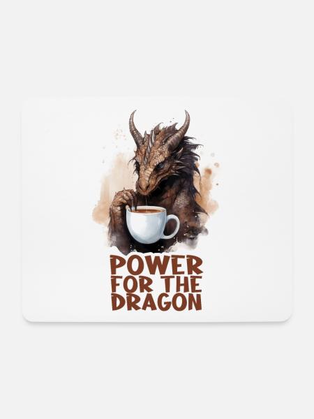 Kaffee Power Für Drachen RPG Shirt - Mousepad (Querformat) - Weiß