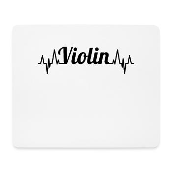 Geige Herzlinie - Mousepad (Querformat) - Weiß - Vorne