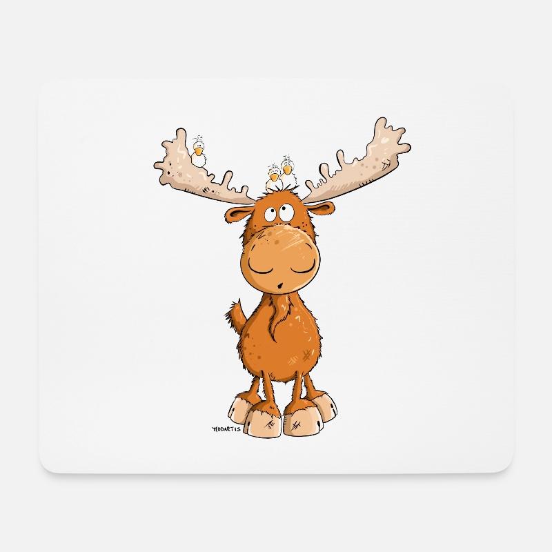 Funny moose I moose I deer reindeer - Mouse Pad (horizontal) - white
