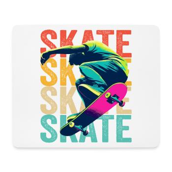 Skateboard Skate - Tapis de souris (format paysage) - blanc - Devant