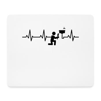 Palpitations cardiaques de plombier - Tapis de souris (format paysage) - blanc - Devant