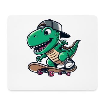 TRex Dino Tyrannosaurus Skateboard - Mousepad (Querformat) - Weiß - Vorne