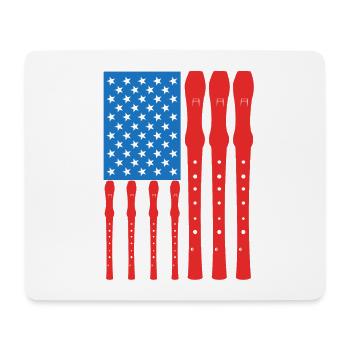 Patriotischer US Flötenspieler - Mousepad (Querformat) - Weiß - Vorne