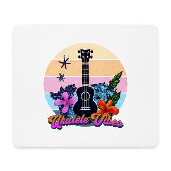 Ukulele Vibes Retro Tropic Circle - Mousepad (Querformat) - Weiß - Vorne