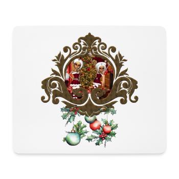 Santa Claus and elves after work. - Mouse Pad (horizontal) - white - Front