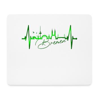 Brême Skyline Brême Heartbeat Fan Heart Love - Tapis de souris (format paysage) - blanc - Devant