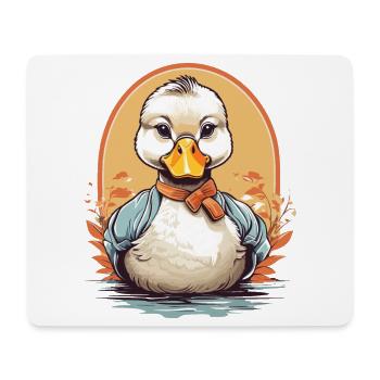 Canard mignon avec noeud - Tapis de souris (format paysage) - blanc - Devant