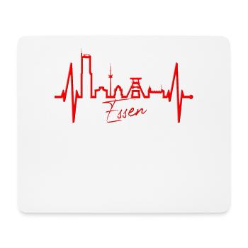 Essen Skyline Herzschlag Ruhrpott Fan Herz Essener - Mousepad (Querformat) - Weiß - Vorne