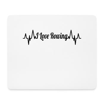 I Love Rowing Herzschlag - Mousepad (Querformat) - Weiß - Vorne