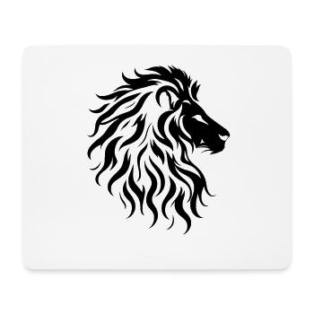 Silhouette majestueuse de tête de lion - Tapis de souris (format paysage) - blanc - Devant