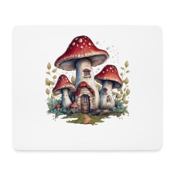 Aesthetic Cottagecore Goblincore, Toadstool Mushroom - Mouse Pad (horizontal) - white - Front