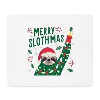 Merry slothmas Chemise animal paresseux de Noël, - Tapis de souris (format paysage) - blanc - Devant
