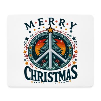 Frieden Weihnachtsbaum Frohe Weihnachten - Mousepad (Querformat) - Weiß - Vorne