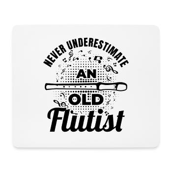 Flute player grandfather - Mouse Pad (horizontal) - white - Front