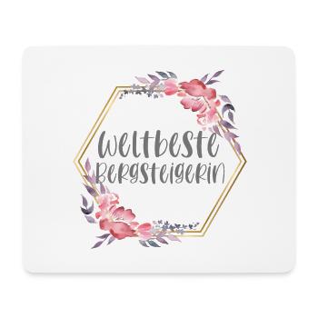 Bergsteigerin Bergsteigen Berge Mädchen Geschenk - Mousepad (Querformat) - Weiß - Vorne