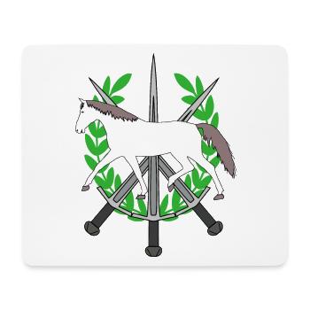 Lorbeerkranz Ritter Schwerter Held Pferd Held - Mousepad (Querformat) - Weiß - Vorne