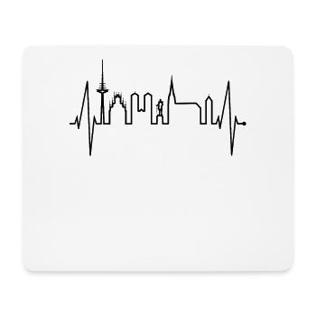 Münster Skyline Herzschlag Herz Liebe Love Münster - Mousepad (Querformat) - Weiß - Vorne