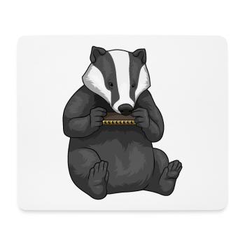 Badger Musician Harmonica Music - Mouse Pad (horizontal) - white - Front