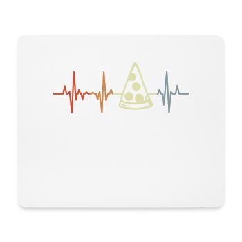 Palpitations de coeur de pizza vintage - Tapis de souris (format paysage) - blanc - Devant