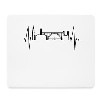 Porto Skyline Herzschlag Portugal Herz Love Porto - Mousepad (Querformat) - Weiß - Vorne