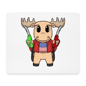 Gas Station Attendant Moose Gas Station - Mouse Pad (horizontal) - white - Front