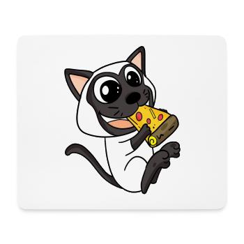 Pizza au chat siamois - Tapis de souris (format paysage) - blanc - Devant