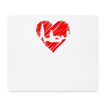 Freiburg im Breisgau Skyline Heartbeat Freiburger - Mouse Pad (horizontal) - white - Front