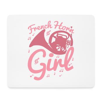 French Horn Girl - Mouse Pad (horizontal) - white - Front