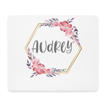 Audrey Girl Name Baby Gift - Mouse Pad (horizontal) - white - Front