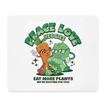 Peace love veggies - eat more plants - Mousepad (Querformat) - Weiß - Vorne